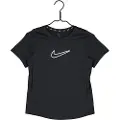 Nike Kortærmet Nike One Fitted Dri-FIT-trøje til større børn (piger) - sort