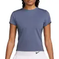 Nike Kortærmet NikeCourt Advantage-Dri-FIT-tennisoverdel til kvinder - blå