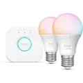 Philips Hue Essential startsæt: 2 x E27 pærer + Bridge