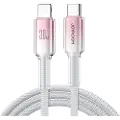 JOYROOM Krystalklart USB-kabel 30W USB-C til Lightning 1,2 m - Hvid