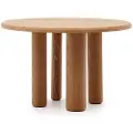 Kave Home - Mailen rundt bord i asketræsfiner med naturfinish, Ø 120 cm - Brun - Spiseborde - - Homeroom