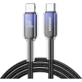 JOYROOM Krystalklart USB-kabel 30W USB-C til Lightning 1,2 m - Svart