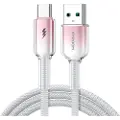 JOYROOM Krystalklart USB-kabel 3A USB til USB-C 1,2 m - Hvid