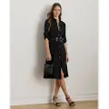 Ralph Lauren Lauren Ralph Laurentil kvinder. 200980920002 Skjortekjole i sort dobbeltvægget georgette (36), Casual, Lange ærmer, Genanvendt polister, Bær