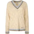 Pepe Jeans Pepe Jeanstil kvinder. PL702077 Eve trøje hvid (XL), Casual, Polyester, Lange ærmer