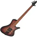 G4M 972 Fanned Fret Bass Guitar Red Burl Burst
