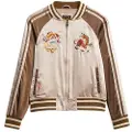 Superdry Superdrytil kvinder. W5011953A Suikajan Bomber Broderet brun (XS), Casual, Polyester