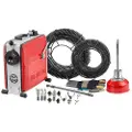 Vevor afløbsrensemaskine, 850W elektrisk rørrensemaskine til kloakslange med 14,5m x 16mm, 14m x 22mm, 5m x 9,5mm, 0,4m x 12mm stålfjederkabel og 11 skær, passer til rør med en diameter på 50-200 mm