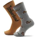 Timberland Timberlandtil mænd. TB0A6BTB0521 Sæt med 2 par sokker Print grå, brun (M), Afslappet, Bomuld