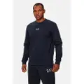 Emporio Armani EA7til mænd. 8NPM34_PJVTZ Pj navy sweatshirt (L), Casual, Bomuld, Blå