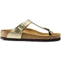 Birkenstock Birkenstocktil kvinder. 1016109 Gizeh Birko-Flor Smalle Sandaler med smal pasform guld (37), Guldfarvet, Fast, Ingen, Casual