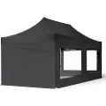 TOOLPORT 3x6m, stål, easy-up-pavillon, 4 sidedele, sort