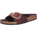 Birkenstock Birkenstocktil kvinder. 1028031 Madrid Big Buckle læder sandaler Leoi bordeaux (38), Fast, Ingen, Casual, Rødbrun, Burgund