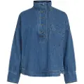 ROUGE EDIT Høj Hals Denimskjorte