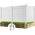 Vevor Udendørs privatlivsskærme, 136 cm B x 136 cm H Airconditionhegn, Indhegning til pooludstyr, Vandret vinyl privatlivshegn, Perfekt til at omslutte skraldespand og airconditionenheder (3-paneler)