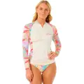 Rip Curl Cala Vadella Upf Dame Langærmet Rashguard Med Halv Lynlås
