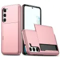 Mtp Products Samsung Galaxy S23 5G Hybrid Cover med Glidende Kortslot - Rødguld