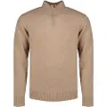 Hackett Londontil mænd. HM7000078 Beige Hzip uldpullover (L), Casual, Bomuld