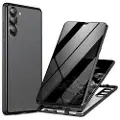 Mtp Products Samsung Galaxy S24+ Magnetisk Cover med Hærdet Glas - Privatliv - Sort