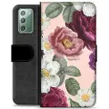 Mtp Products Samsung Galaxy Note20 Premium Flip Cover med Pung - Romantiske Blomster