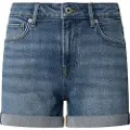 Pepe Jeans Pepe Jeanstil kvinder. PL801191IC8 Kort figursyet Hw Mary blå (25), Casual, Bomuld, Denim, Bæredygtig