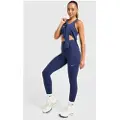 Nike Højtaljede Nike One Seamless Front-leggings i fuld længde til kvinder - blå