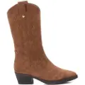 Xti Xtitil kvinder. 14339302-CAMEL Damestøvle 143393 brun (35), Læder, 3-5 cm, Lynlås, Casual