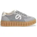 No name NO NAMEtil kvinder. TNPSCV0 Play Side læder-sneakers grå (40), 3-5 cm, Blonder, Casual