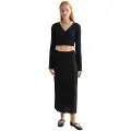Scotch & Soda Skinny Rib Knitted Wrap Lang Kjole Med Lange ærmer