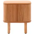 Kave Home - Mailen sengebord i askefinér med naturfinish 50 x 55 cm - Brun - Sengeborde - - Homeroom