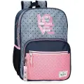 Pepe Jeans Pepe Jeansunisex til børn. 68222D1 Noni denim skolerygsæk to rum 40 cm kan tilpasses til trolley blå, pink (OSFA), Casual, Flerfarvet, Polye