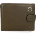 Pepe Jeans Pepe Jeanstil mænd. 7373334 Khaki Badge læderpung med kliklukning -11x8,5x1cm (OSFA), Brun, Casual, Grøn