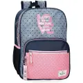 Pepe Jeans Pepe Jeansunisex til børn. 6822221 Noni denim skolerygsæk to rum 40 cm blå, pink (OSFA), Casual, Flerfarvet, Polyester, børnetøj