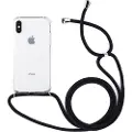 Mtp Products iPhone X/XS Hybrid Cover med Strop - Klar / Sort