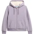 Superdry Superdrytil kvinder. W2012182A Sweatshirt Essential Borg Lined Zip lilac (XS), Casual, Lilla, Bomuld, Lange ærmer