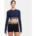 Nike Kort Nike Pro Dri-FIT-top med lange ærmer til kvinder - blå
