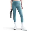 Nike Højtaljede Nike Universa-leggings med blomsterprint i 7/8-længde uden søm foran til kvinder - blå