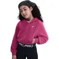 Nike Pro Fleece Dri-FIT-hættetrøje med fuld lynlås til større børn (piger) - lilla