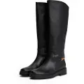 Tommy Hilfiger Tommy Hilfigertil kvinder. FW0FW08863 Sorte læderstøvler med monogram (36), 3-5 cm, Lynlås, Casual