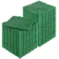 Vevor sammenlåsende drænmåtte, 50 stk. modulær sammenlåsende pude, 12” x 12” splejsende drænmåtter, skridsikre grønne PP drængulvfliser og brusemåtter, til garage, have, køkken og udendørs