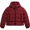 Superdry Superdrytil kvinder. W5011996A Stanton Quiltet jakke med hætte rød (L), Casual, Polyester