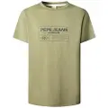 Pepe Jeans Pepe Jeanstil mænd. PM5010094 Tharky T-shirt grøn (L), Casual, Bomuld, Korte ærmer