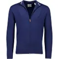 Gant Ganttil mænd. 8050208 Cardigan med lynlås i marineblå ekstra fin merinould (L), Casual, Bomuld, Lange ærmer
