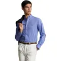 Ralph Lauren Polo Ralph Laurentil mænd. 710928254003 Slim fit elastisk fil-à-fil-skjorte blå (L), Casual, Party, Bomuld, Klassisk, Lange ærmer