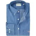 Gant Ganttil mænd. 3000400 Skjorte med almindelig pasform (5XL), Blå, Casual, Bomuld, Klassisk, Lange ærmer