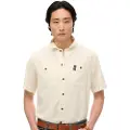 Superdry Superdrytil mænd. M4010986A Merchant Store tekstureret kortærmet off-white skjorte (S), Hvid, Casual, Bomuld, Korte ærmer