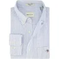 Gant Ganttil mænd. 3000230 Regular Fit Oxford-skjorte i blå, fine striber (XXL), Casual, Bomuld, Klassisk, Lange ærmer