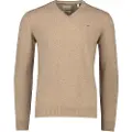 Gant Ganttil mænd. 87212 Pullover med V-hals i meget fin beige fåreuld (XXL), Casual, Bomuld