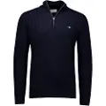 Gant Ganttil mænd. 8050603 Navy pullover med halv lynlås (3XL), Casual, Bomuld, Blå