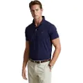 Ralph Lauren Polo Ralph Laurentil mænd. 710713130006 Custom Slim Fit polo shirt i blød navy bomuld (XL), Casual, Korte ærmer, Blå